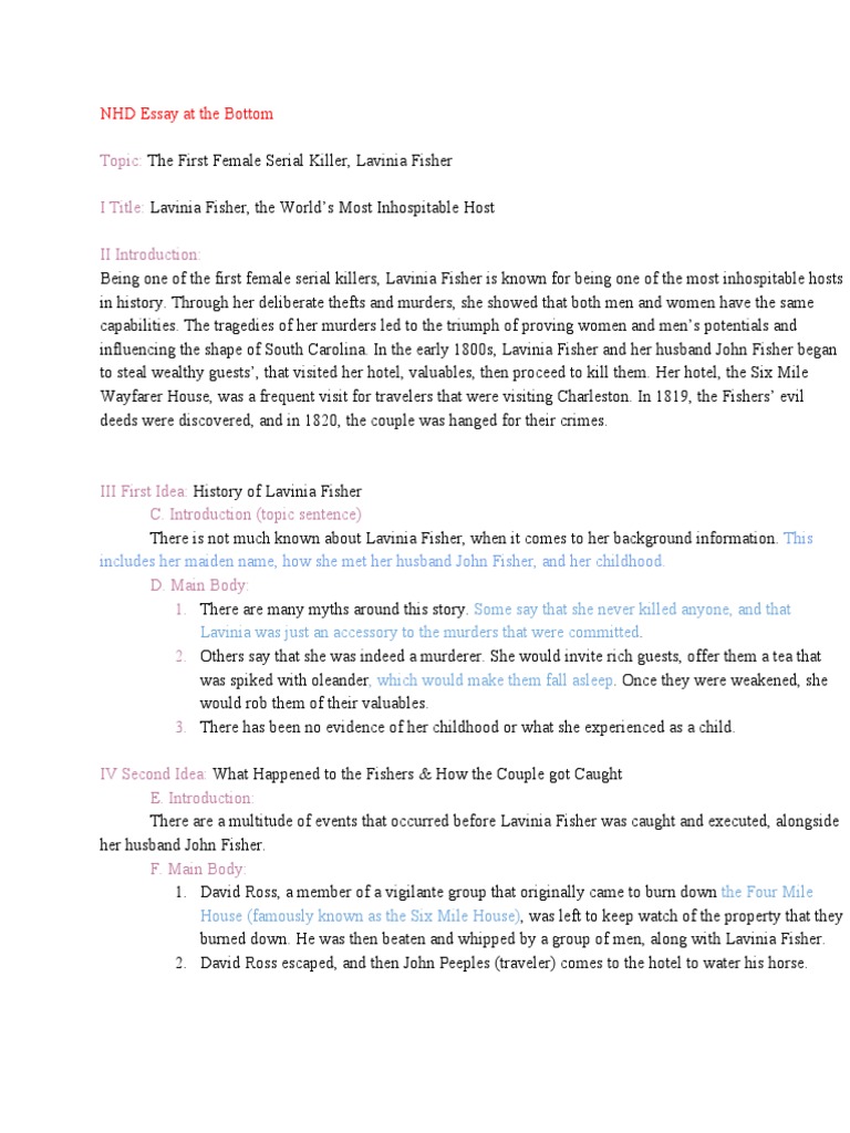 5b Penegar - NHD Outline Amelia Blackman | PDF | Robbery | Slavery