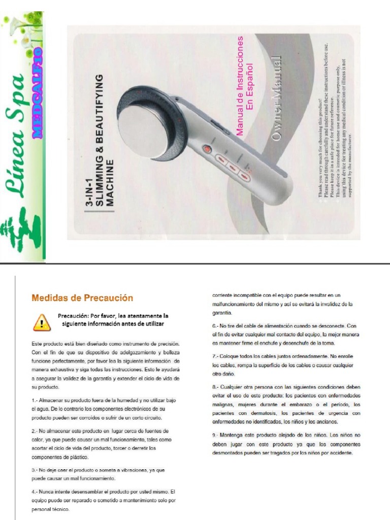 3 in 1 Slimming & Beautifying Machine - Manual (Español)