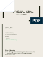 Individual Oral OPTIONS