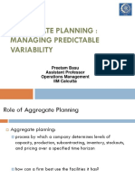 Aggregate Planning: Managing Predictable Variability
