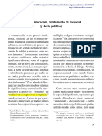 I. La Comunicación, Fundamento de Lo Social (Y de Lo Político)