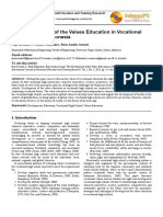 The Development of The Values Education in Vocational High School in Indonesia