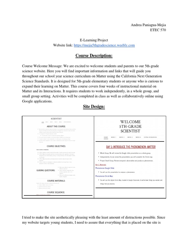 E-Learning Project | PDF | Chemical Substances | Educational Technology
