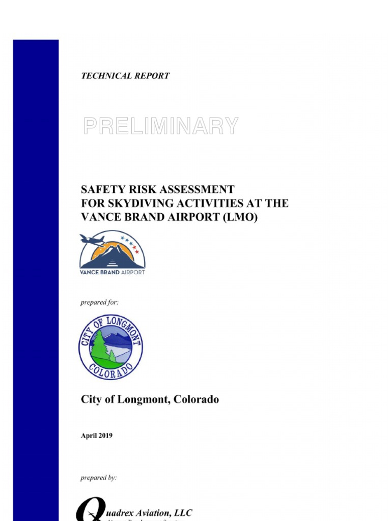 Safety Risk Assessment For Skydiving Activities at Vance Brand Airport ...