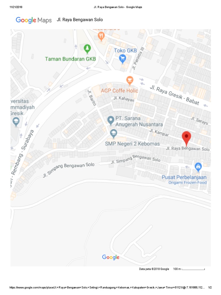 Jl raya bengawan solo data peta 2018 google 100 m pdf