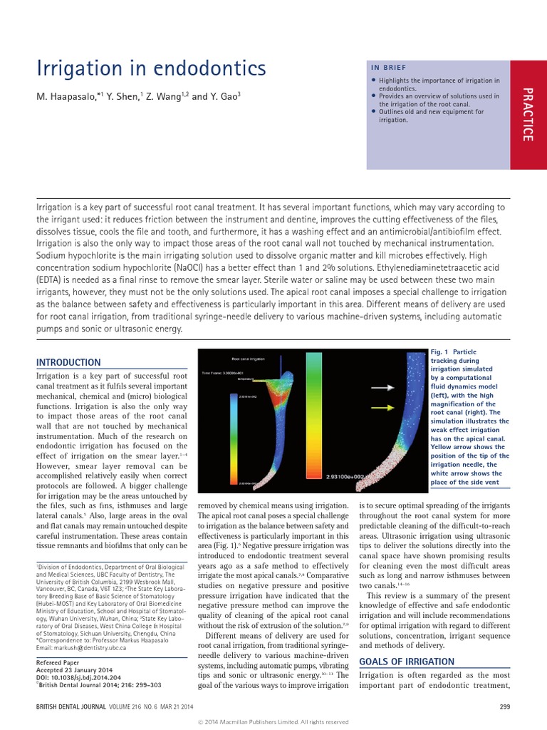 Irrigation in Endodontics PDF Acid