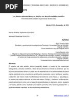 Los Factores Psicosociales y Su Relación Con Las Enfermedades Mentales
