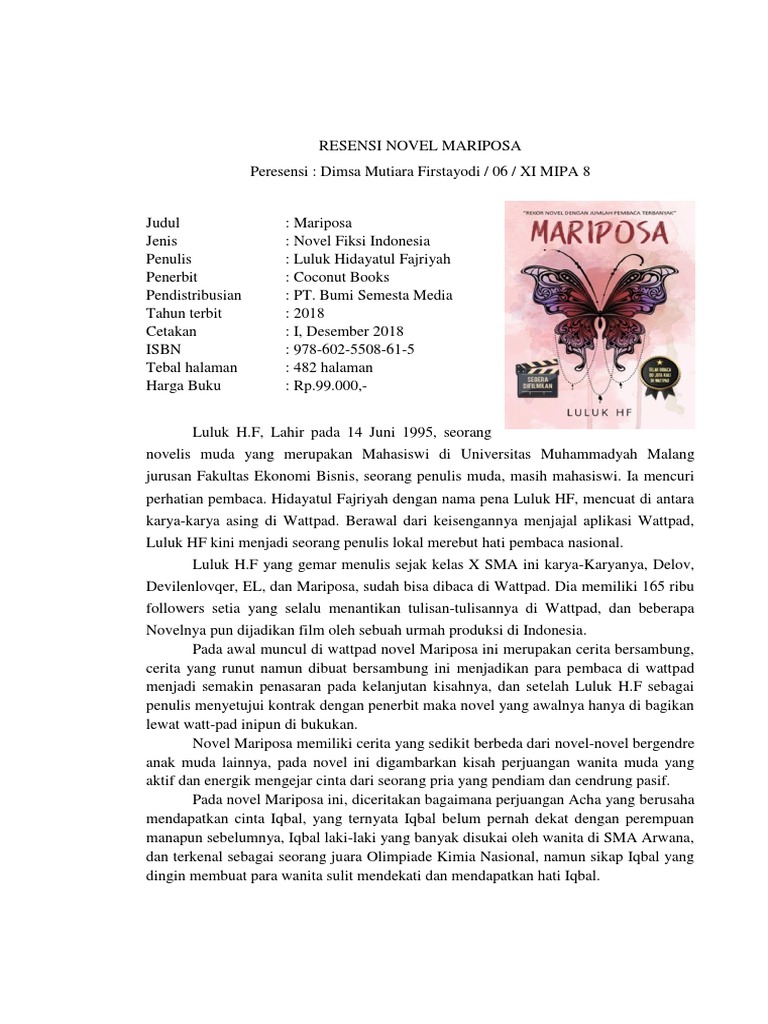 RESENSI NOVEL MARIPOSA.docx