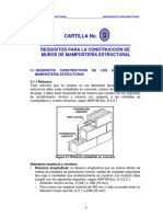 Requisitos constructivos de muros de mampostería estructural