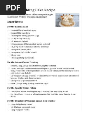 Banana Pudding Cake Recipe - My Cake School