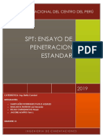 SPT: Ensayo de Penetracion Estandar: Universidad Nacional Del Centro Del Perú