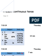 Year 3 - Present Continuous Tense