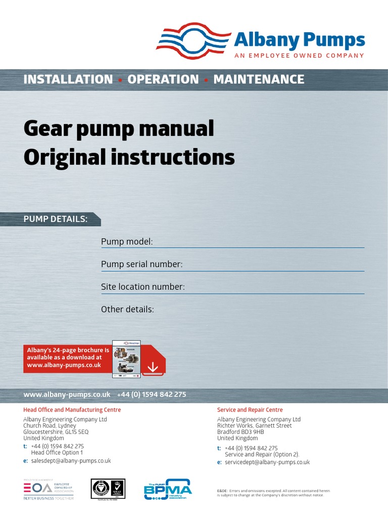 Gear-pump-Standard-operating-manual-and-instructions .pdf | Pump | Valve