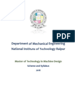 MTech Machie Design Scheme and Syllabus PDF