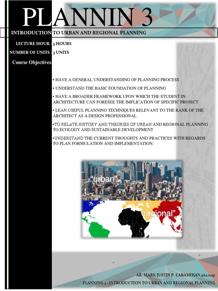 Urban and Regional Planning Overview | PDF | Urban Planning | Economic ...