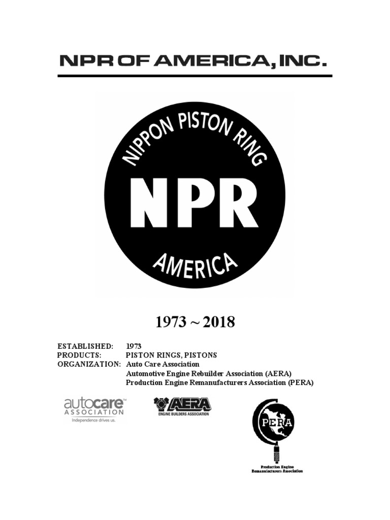 NPR American Piston PDF | PDF | Cylinder (Engine) | Piston