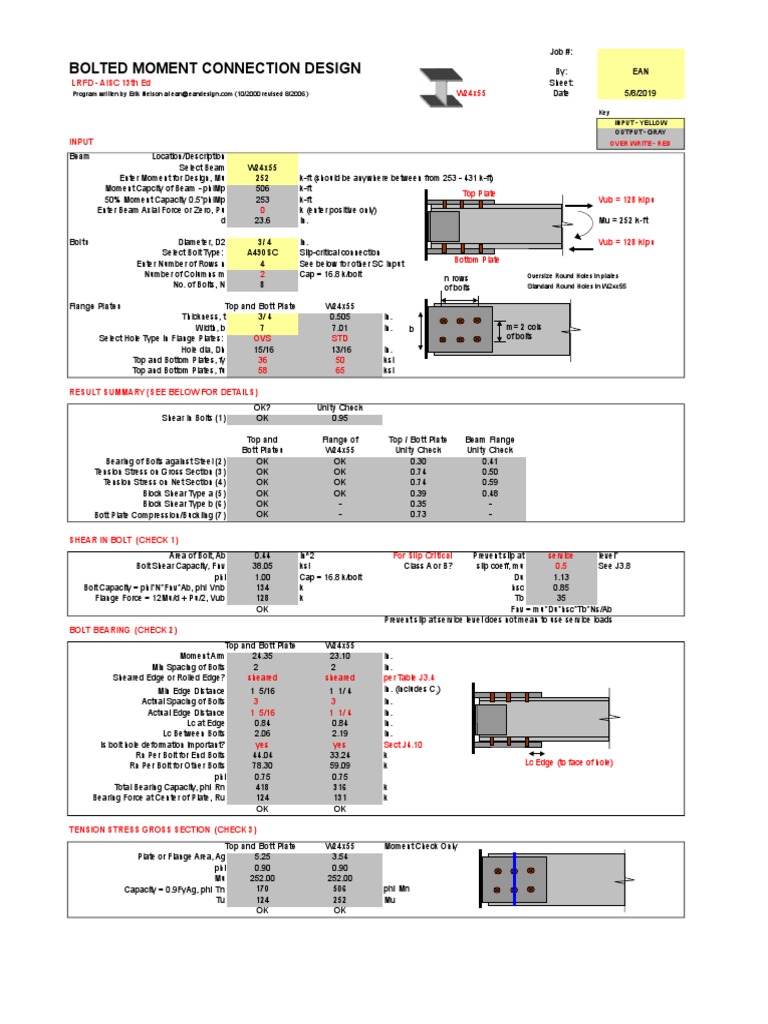 AISC 13ed LRFD Bolted Moment Connections Post r4 | PDF | Screw | Beam ...