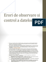 Erori de Observare Si Control A Datelor