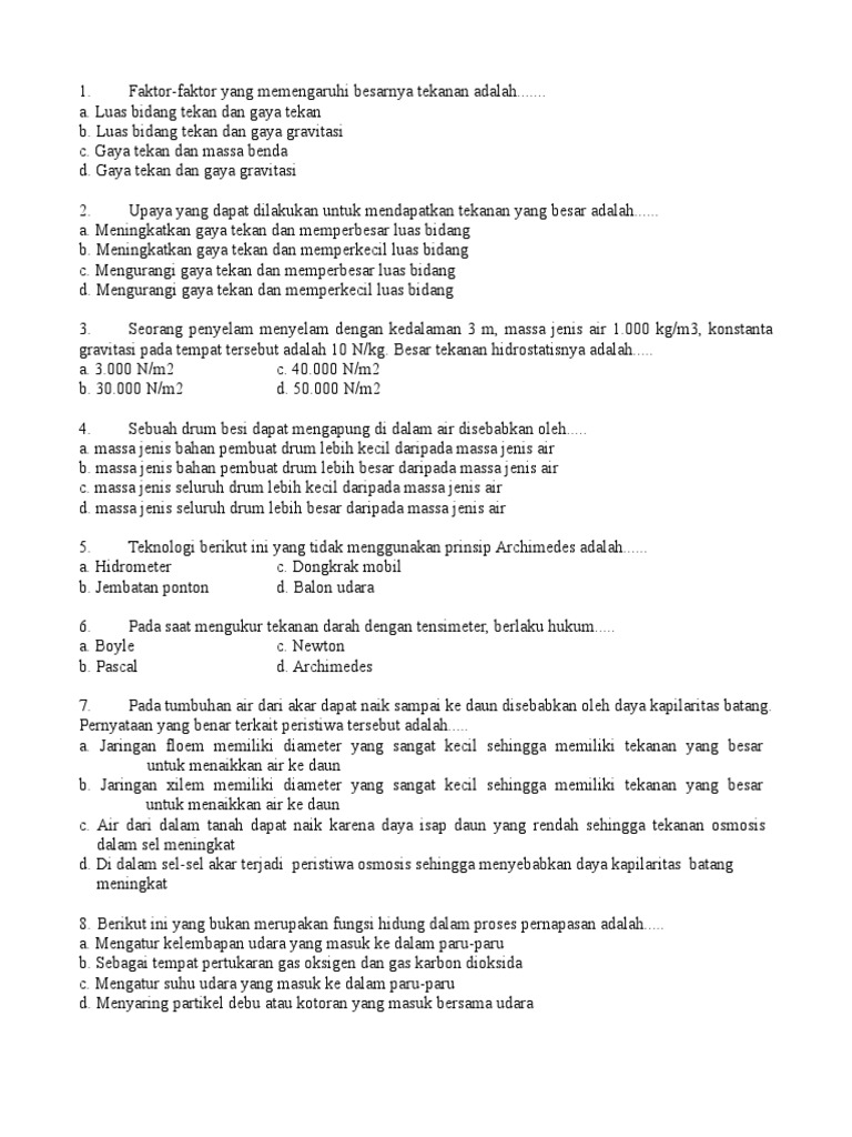 Soal Ulangan Smt 2 Viii 2019 Ipa