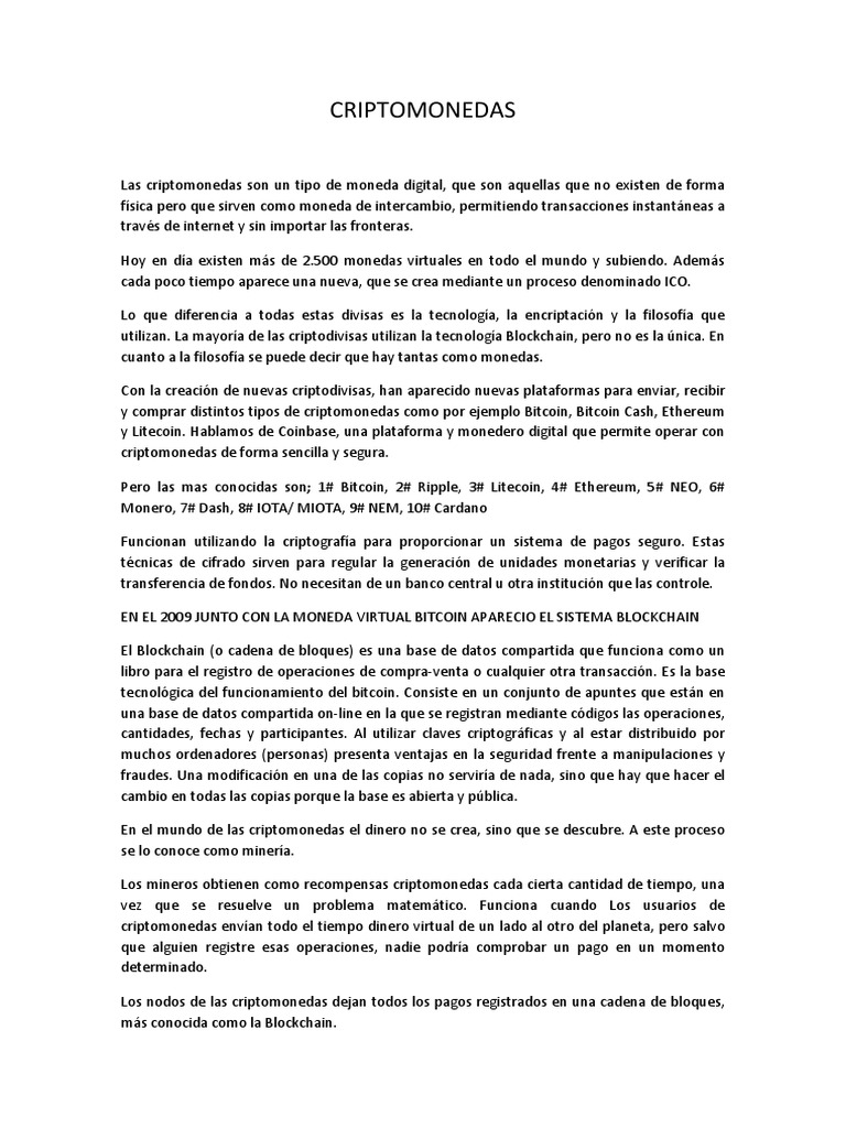 Criptomonedas: Guía Completa y Blockchain | PDF | Bitcoin | Criptomoneda