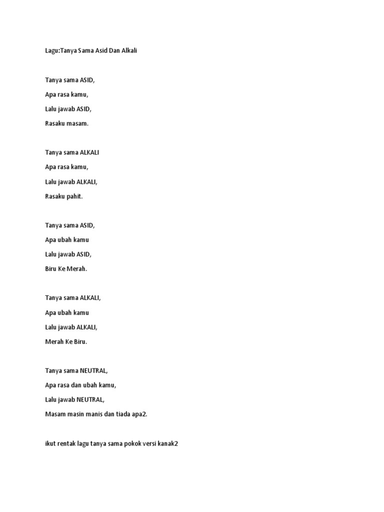 Lagu Asid Dan Alkali Pdf