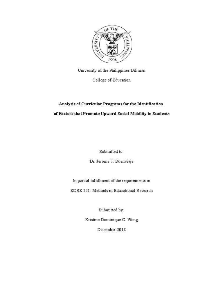 Curricular Programs and Upward Mobility | PDF | Social Mobility ...