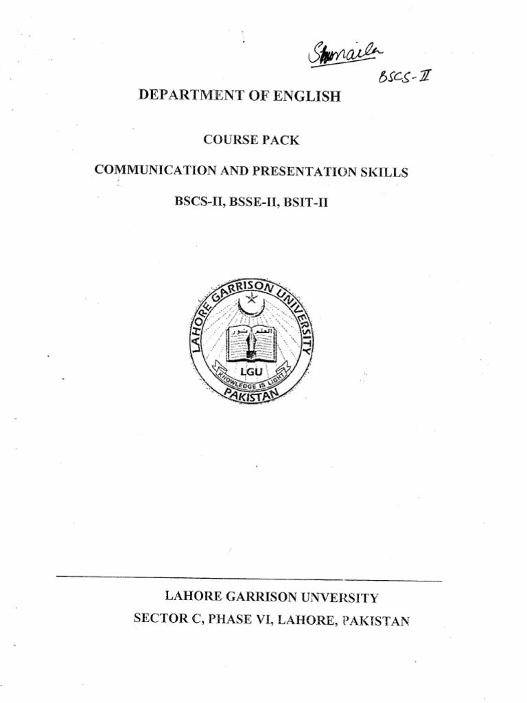 Communication & Presentation Skills Notes Part 1 PDF | PDF