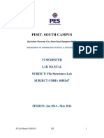 Pesit-South Campus: Vi Semester Lab Manual SUBJECT: File Structures Lab Subject Code: 10isl67
