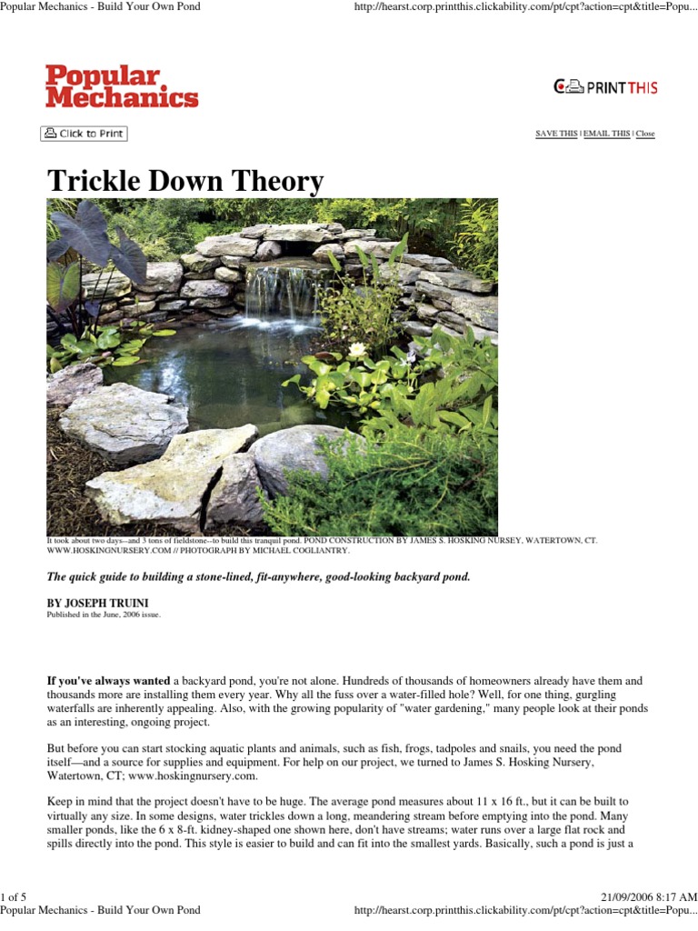Build Your Own Pond | PDF | Water | Nature