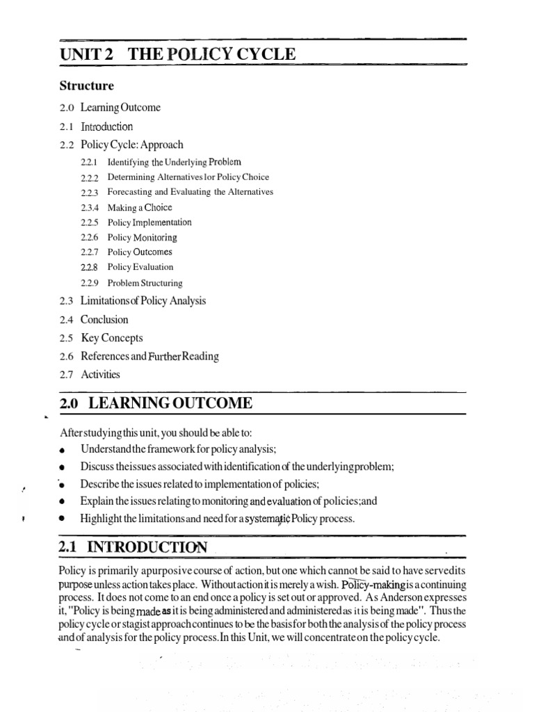 Understanding the Policy Cycle Stages | PDF | Policy Analysis | Policy