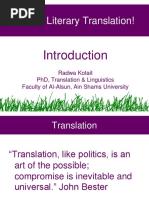 Literary Translation Introduction