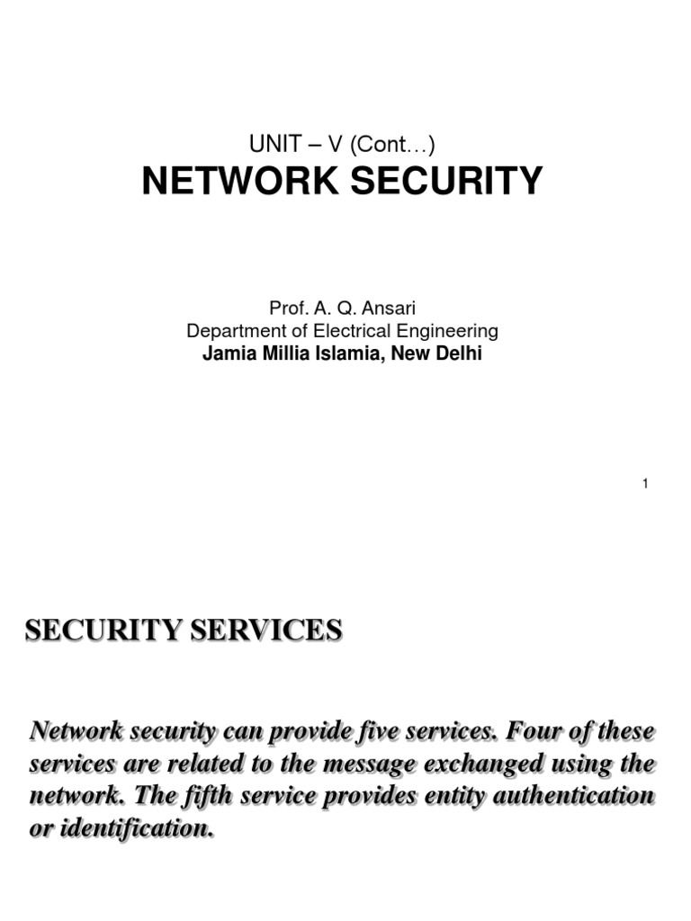 Unit-V - Network Security | PDF | Public Key Cryptography | Cryptography