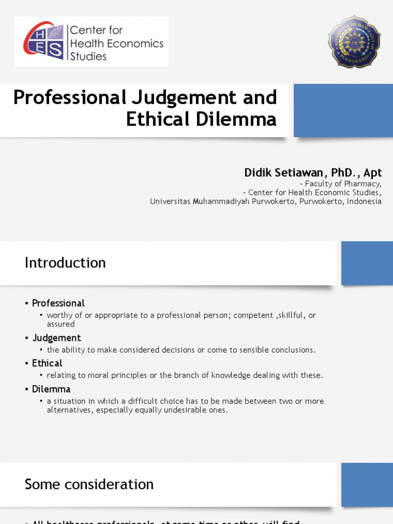 Ethical Dilemmas in Pharmacy Practice | PDF | Career & Growth