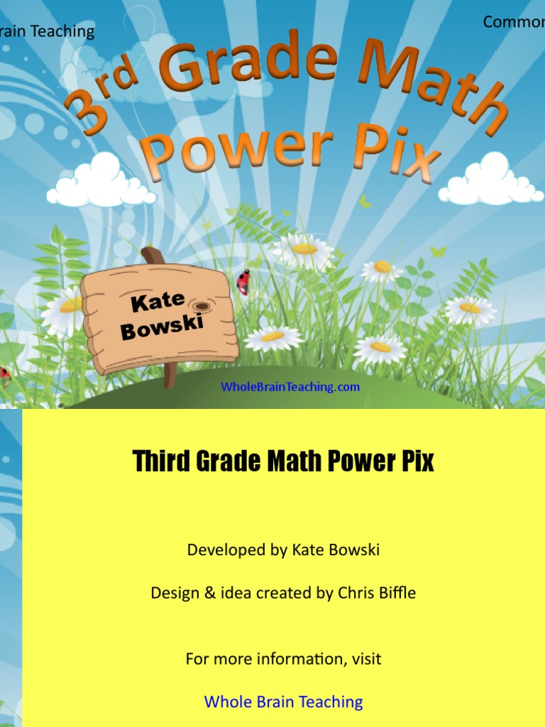 Third Grade Math Power Pix Guide | PDF | Fraction (Mathematics) | Hand