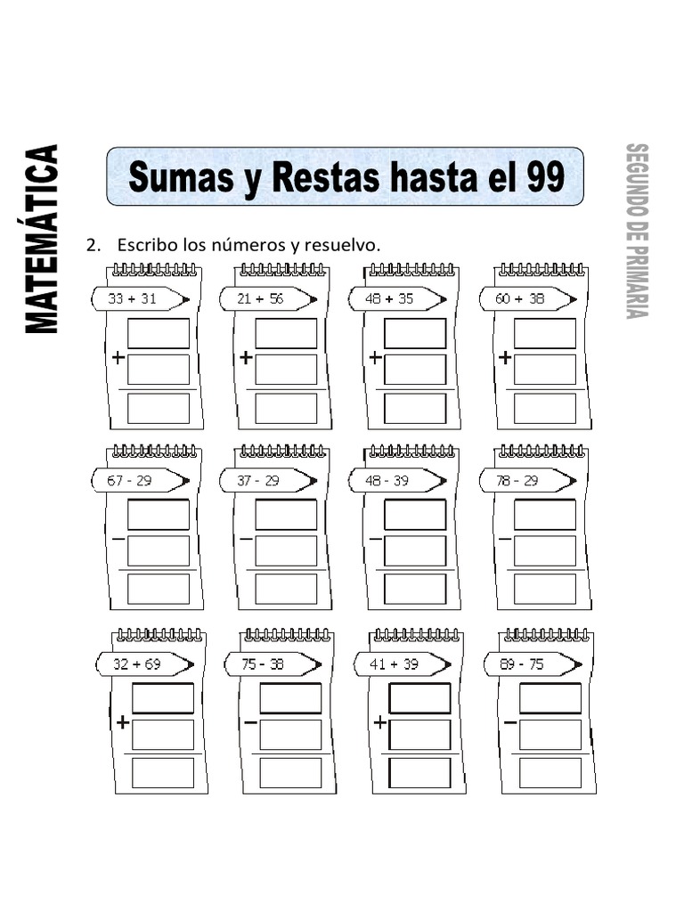 Sumas Y Restas Básicas Para Segundo De Primaria – OFKK