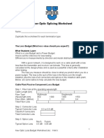 Fiber Optic Loss Budget Worksheet