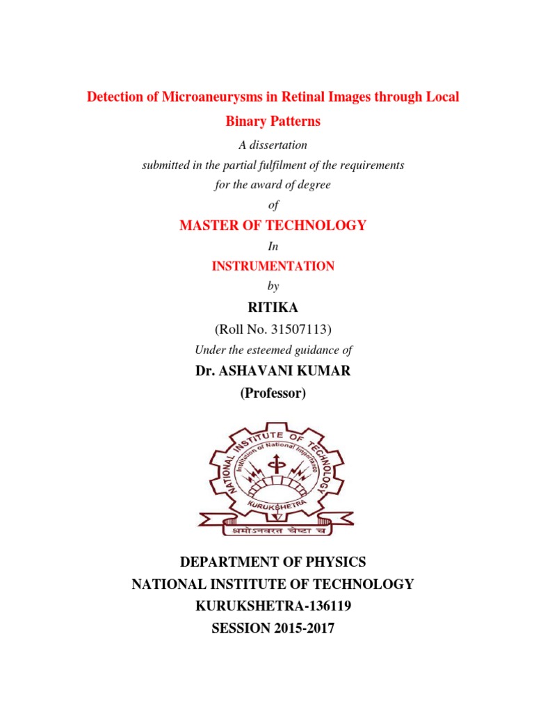 Microaneurysm Detection in Retinal Images | PDF | Retina | Human Eye