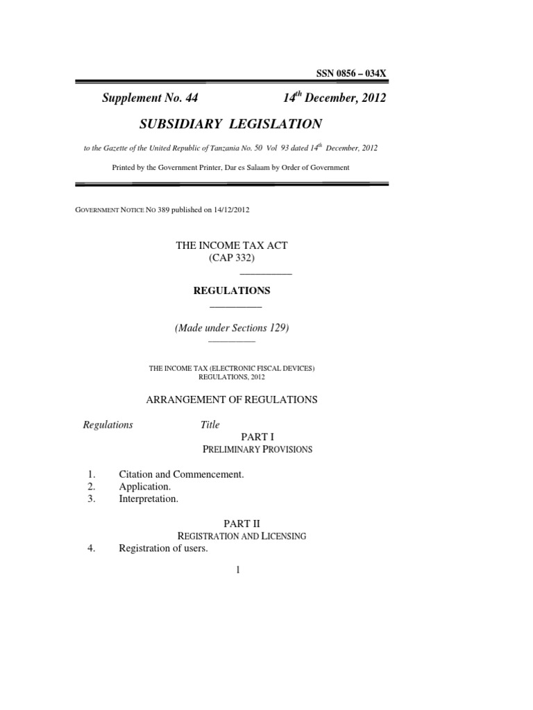 EFD Regulations and Compliance Guide | PDF | Receipt | Invoice