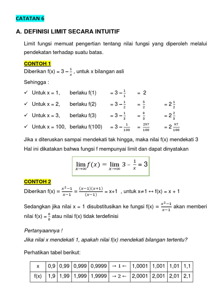 Limit Fungsi Aljabar C6