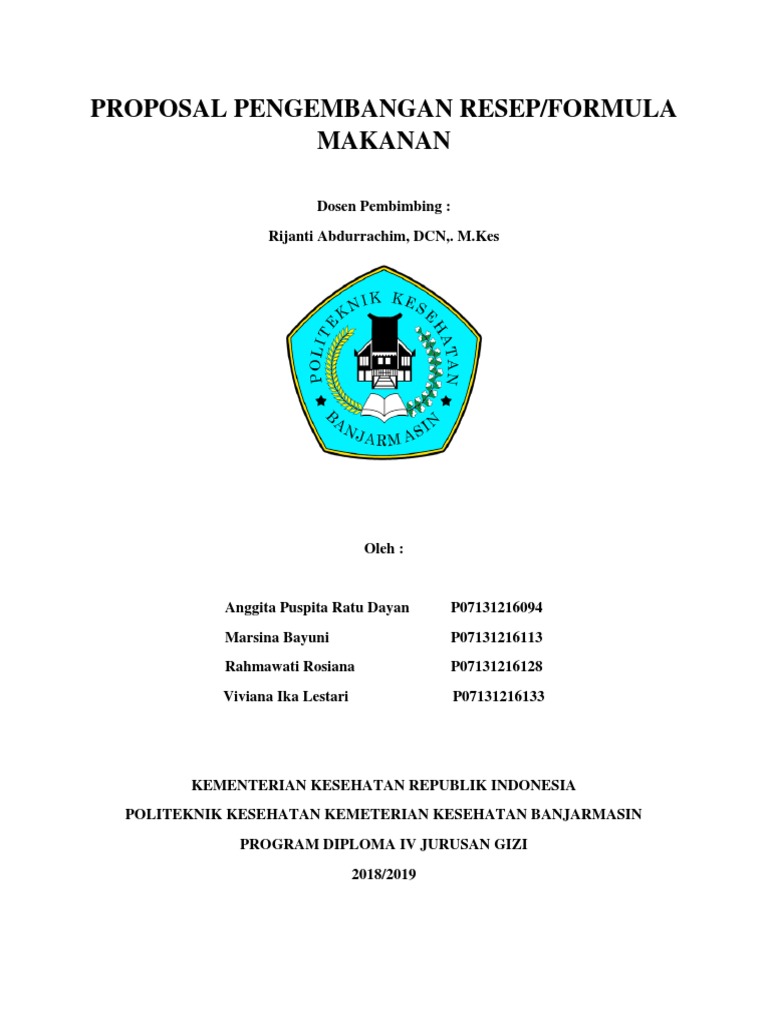 Pengembangan Resep Makanan Bergizi | PDF