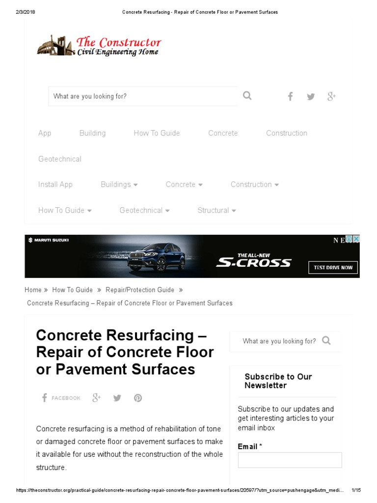 Concrete Resurfacing Guide | PDF | Road Surface | Concrete