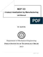 Product Realization by Manufacturing: Lab Manual