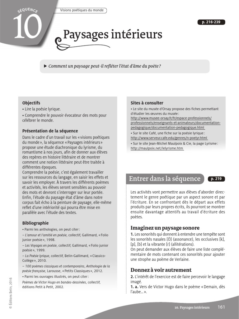 Francais Pdf Peinture De Paysage Poesie