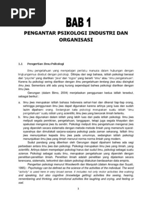 Print Bab 1 14 Psikologi Industri Dan Organisasi Docx