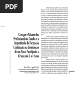 Crenças e valores de profissionais de Creche e a Importância da formação continuada