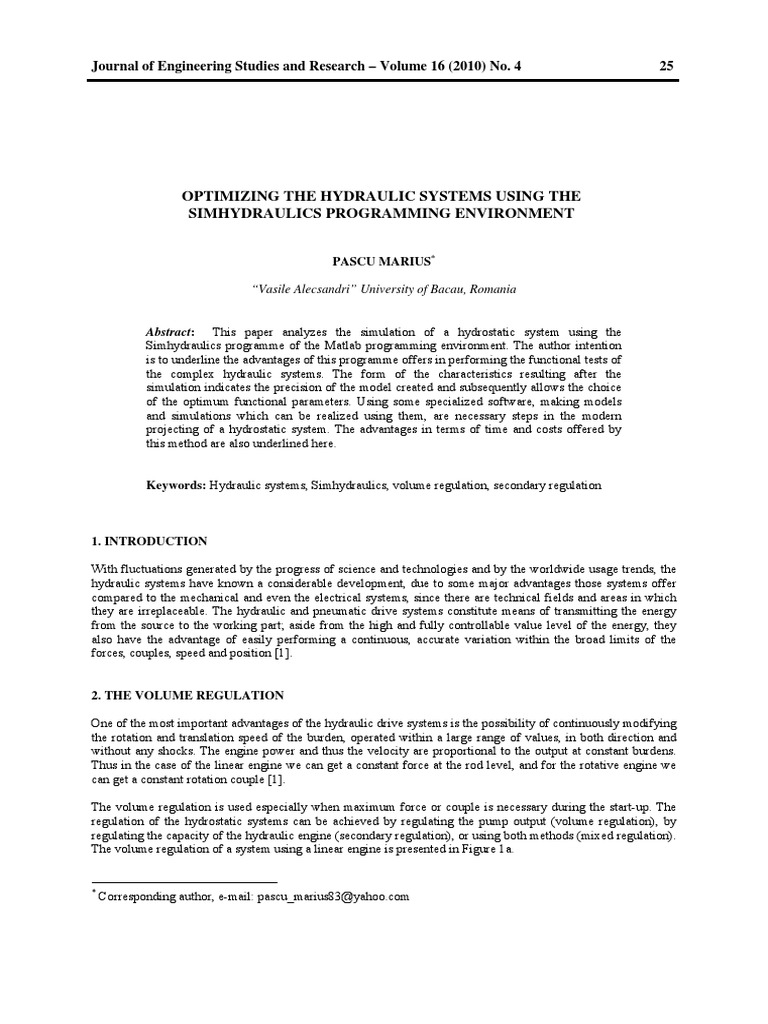 Optimizing Hydraulic Systems with Simhydraulics | PDF | Pump | Simulation