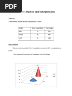 Survey Analysis and Interpretation: Table No-1 Table Showing Classification of Respondents of Gender