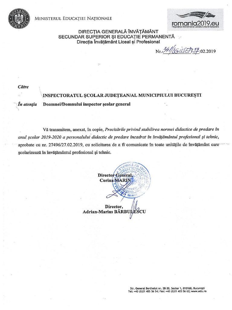 Precizari Norme Didactice Tehnic Pdf