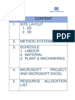 Site Layout, Method Statements, Schedules & Insurance Policies