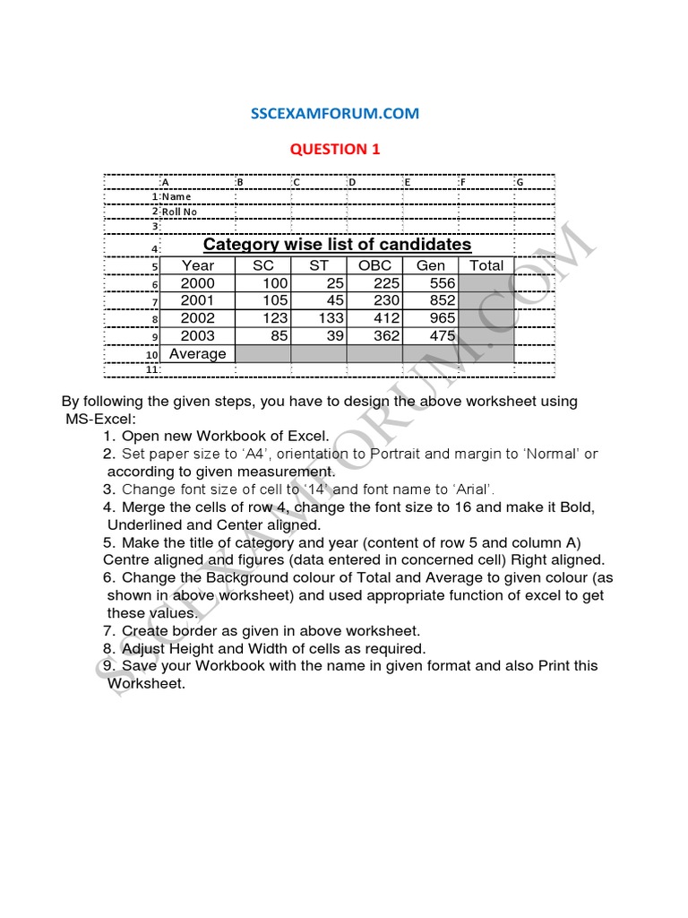 Excel Practical Exercises and Questions | PDF | Typefaces | Arial
